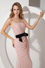 Noble Strapless Column Pink Chiffon Evening Formal Dress