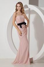 Noble Strapless Column Pink Chiffon Evening Formal Dress