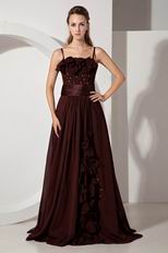 Spaghetti Straps Floor Length Brown Buy Evening Dress Online