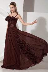 Spaghetti Straps Floor Length Brown Buy Evening Dress Online