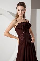 Spaghetti Straps Floor Length Brown Buy Evening Dress Online