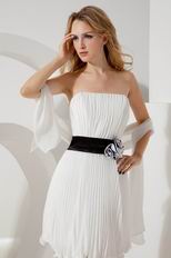 Strapless Ivory Knee Length Dress To Evening Wear