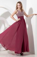 Elegant Straps Side Zipper Burgundy Evening Dress Online