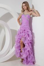 Elegant One Shoulder High Low Lilac Evening Dress Cheap