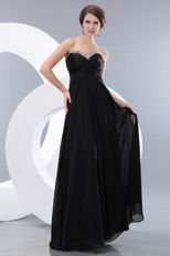 Criss Cross Floor Length Black Evening Dance Dress