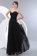 Criss Cross Floor Length Black Evening Dance Dress