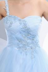 Baby Blue Evening Dresses Design With One Shoulder Neck