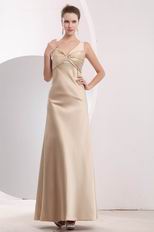 Criss Cross V-Neck Champagne Evening Dress For Cheap