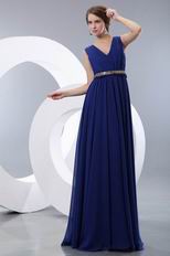 Perfect Sapphire Blue Evening Dress With Leopard Print Belt