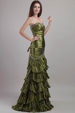Sweetheart Taffeta Olive Green Evening Dress Classic Style