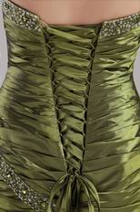 Sweetheart Taffeta Olive Green Evening Dress Classic Style