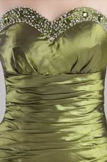 Sweetheart Taffeta Olive Green Evening Dress Classic Style