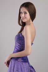 A-line Purple Formal Evening Dress With Beading