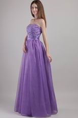 Lavender Beaded Designer Dress For Evening Party