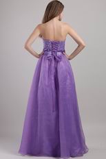 Lavender Beaded Designer Dress For Evening Party