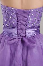 Lavender Beaded Designer Dress For Evening Party