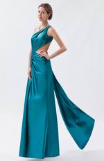 Side Split Peacock Blue Sexy Evening Dress In Texas