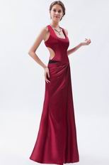 Unique Square Cardinal Red Evening Dress With Split Front