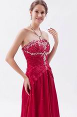 Fascinating Sweetheart Carmine Lace-up Evening Club Dress