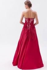 Fascinating Sweetheart Carmine Lace-up Evening Club Dress