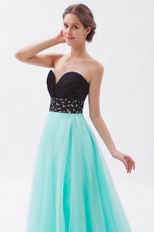 Classic Style Sweetheart Cyan Organza Evening Dress