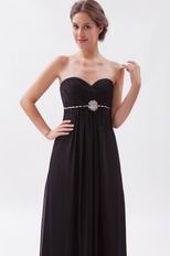 Romantic Sweetheart Black Chiffon Dress to Evening Wear