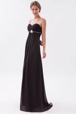 Romantic Sweetheart Black Chiffon Dress to Evening Wear