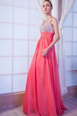 Cheap Spaghetti Straps Pink Dress Evening Party Wear