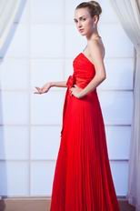 Sleeveless Scarlet Evening Dress With Bowknot Inexpensive