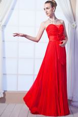 Sleeveless Scarlet Evening Dress With Bowknot Inexpensive