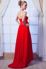 Sleeveless Scarlet Evening Dress With Bowknot Inexpensive