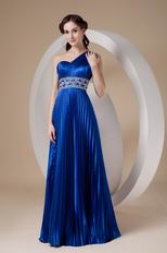 Cobalt Blue Evening Dresses One Shoulder Skirt With Split