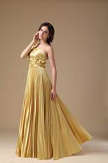One Shoulder Golden Floor Length Best Evening Dress