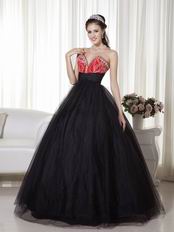 Black Tulle Floor Length Dress For Evening Celebrity