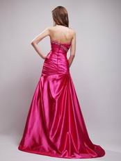 Rose Fuchsia Long A-line Evening Dress Affordable