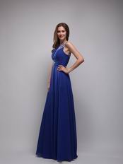 Cerulean Blue One Shoulder Evening Dress Pretty