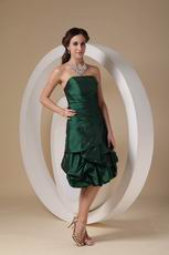 Knee-length Dark Green Woman In Homecoming Dress