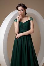 Cheap Watteau Train Dark Green Mother Of The Bride Dress