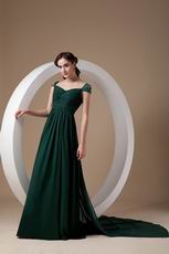 Cheap Watteau Train Dark Green Mother Of The Bride Dress