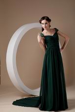 Cheap Watteau Train Dark Green Mother Of The Bride Dress