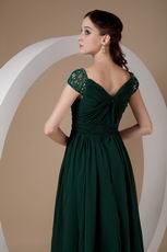 Cheap Watteau Train Dark Green Mother Of The Bride Dress