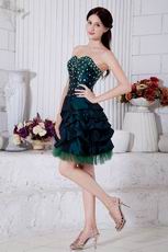 Dark Green Mini Skirt Sweet Sixteen Gowns Discount