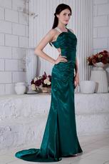 Unique Square Dark Green Backless Evening Dress