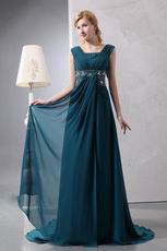 Front Drap Skirt Strong Blue Designer Prom Dress Beautiful