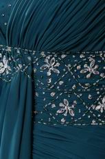 Front Drap Skirt Strong Blue Designer Prom Dress Beautiful