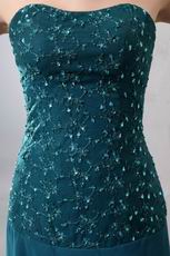 Beaded Lace Layers Skirt Peacock Blue Jacket Dress For Prom Wear