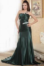 One Shoulder Mermaid Olive Green Female Prom Dress Sale