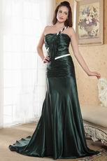 One Shoulder Mermaid Olive Green Female Prom Dress Sale