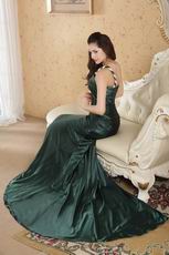 One Shoulder Mermaid Olive Green Female Prom Dress Sale