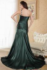 One Shoulder Mermaid Olive Green Female Prom Dress Sale